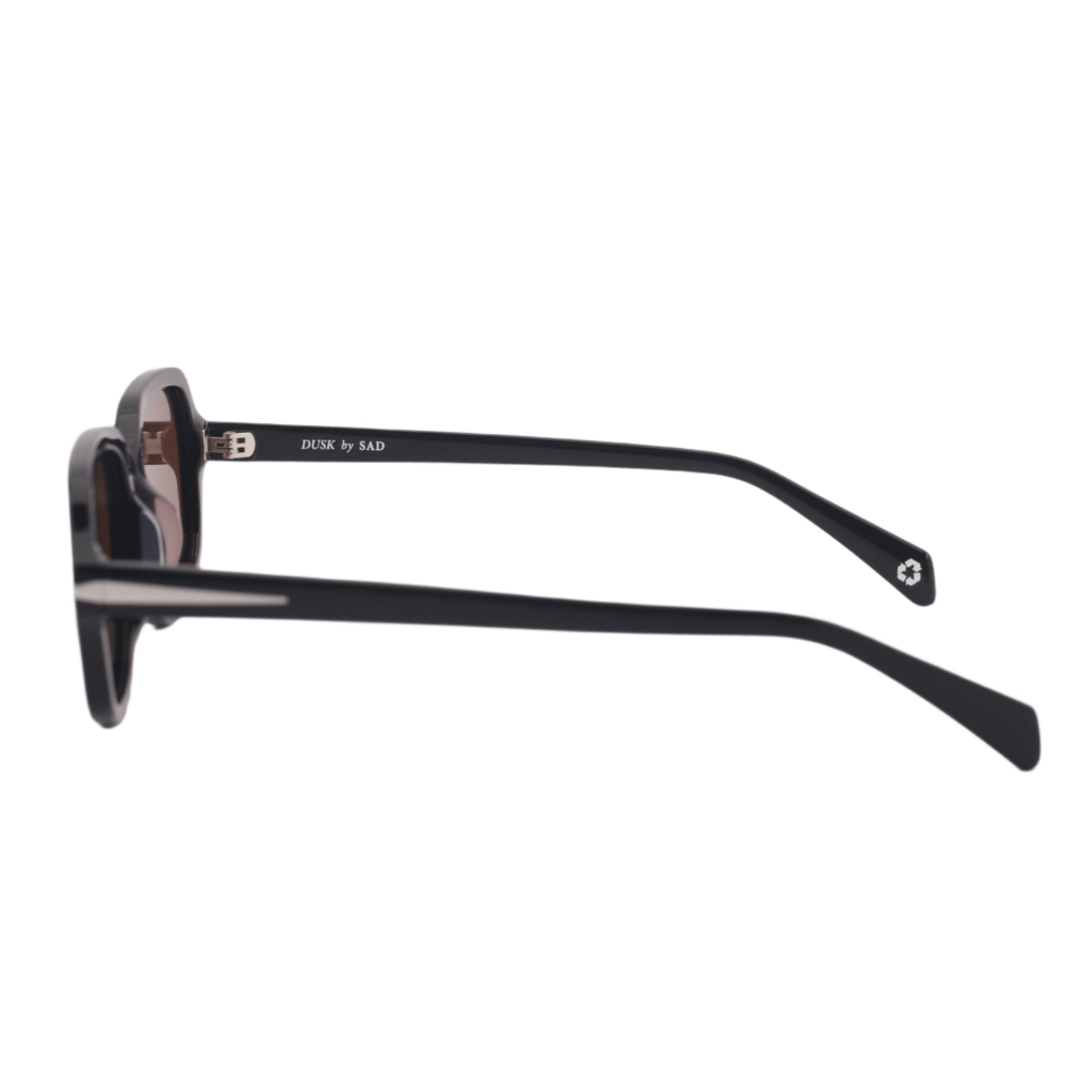SAD Eyewear Dusk premium square sunglasses in black with bronze polarized UV protection lenses