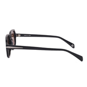 SAD Eyewear Dusk premium square sunglasses in black with bronze polarized UV protection lenses