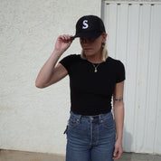 "S" // MESH TRUCKER // BLACK