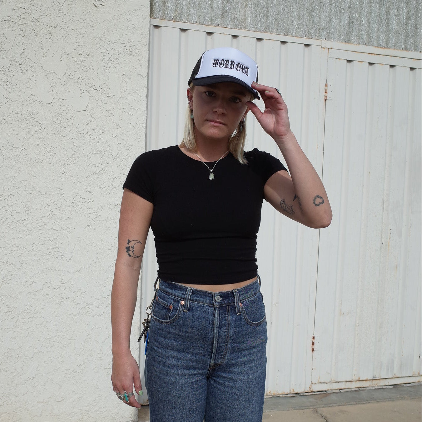 WORN OUT // MESH TRUCKER // WHITE