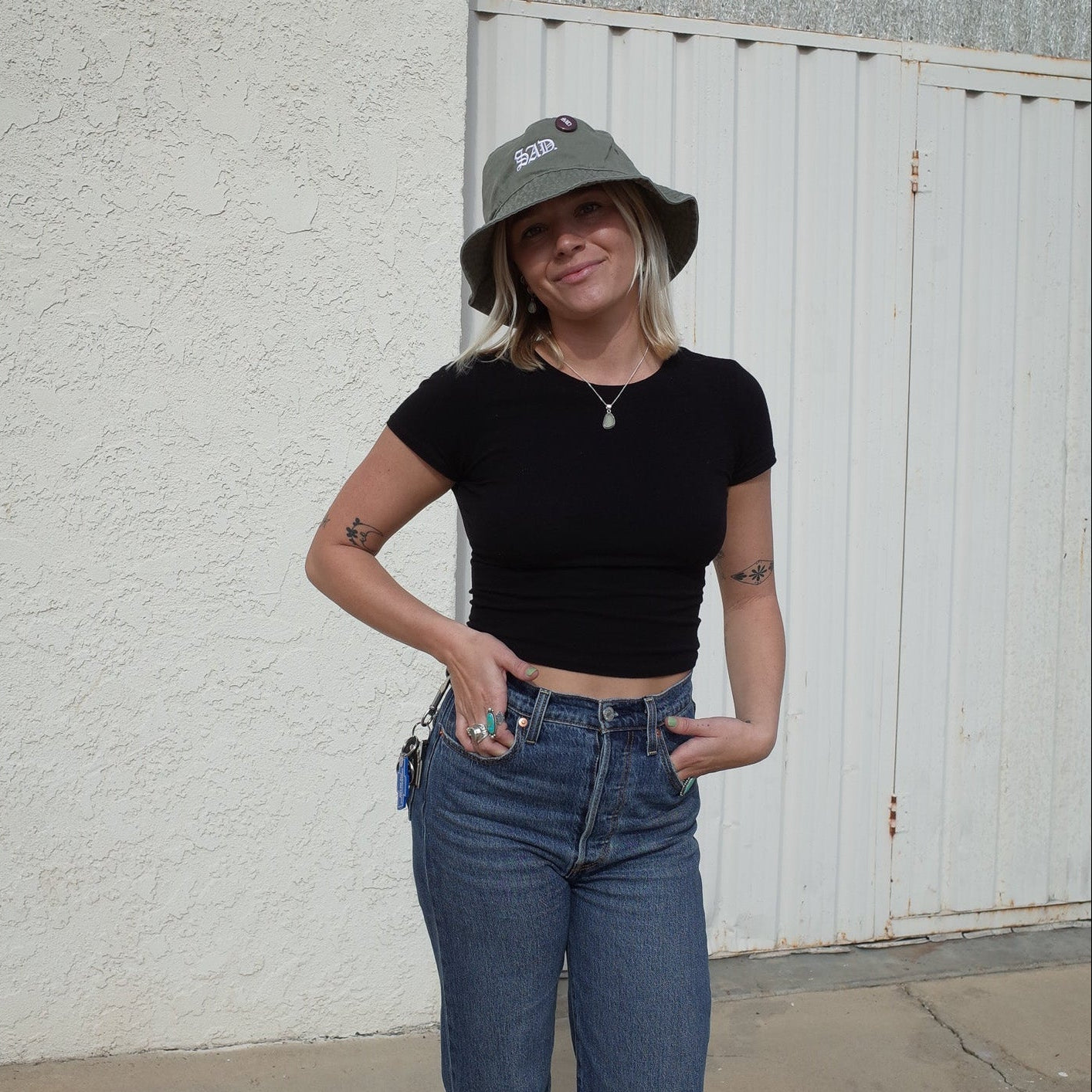 EMBROIDERY HAT // BUCKET HAT // OLIVE