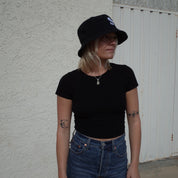 "S" HAT // BUCKET HAT // BLACK