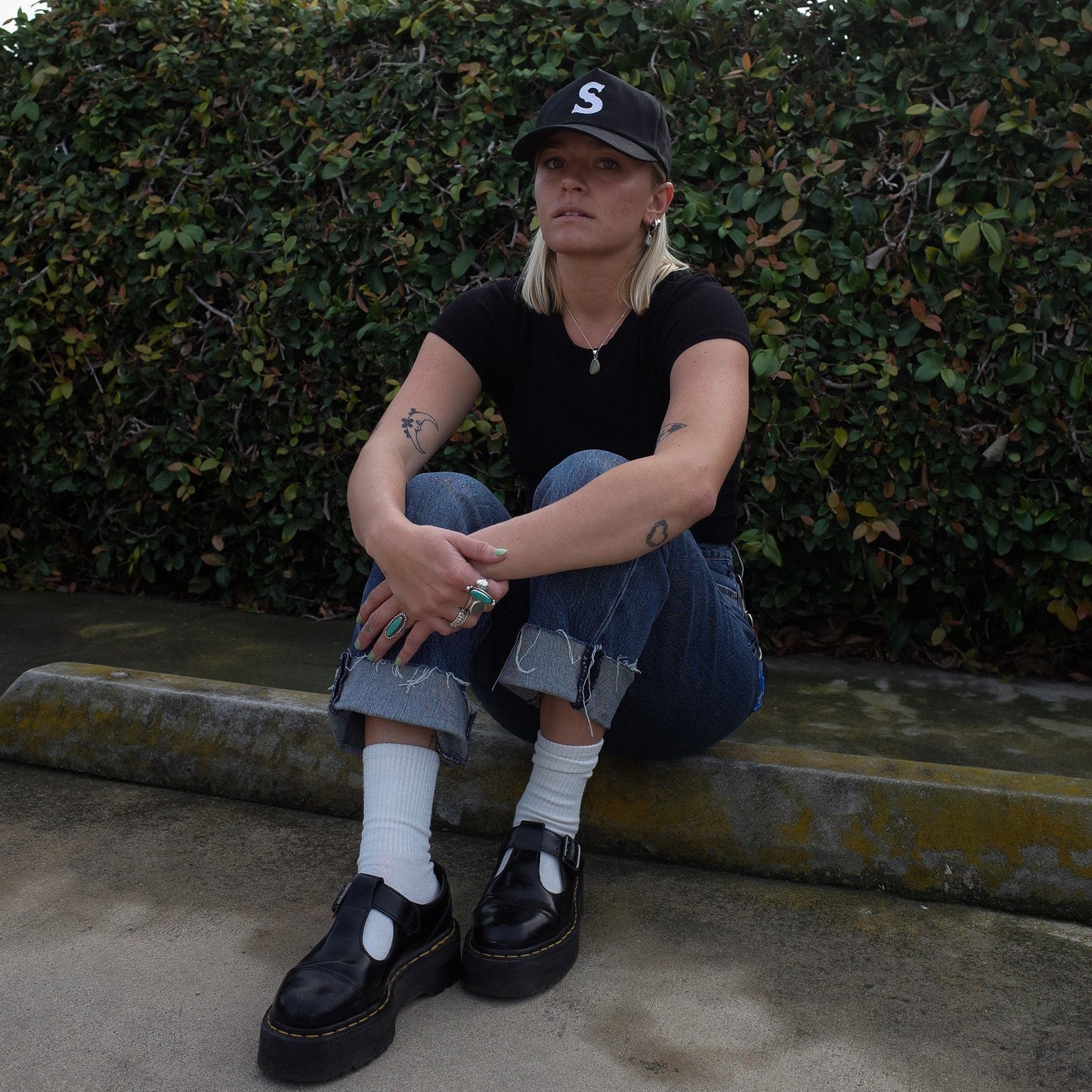 "S" // COTTON // BLACK