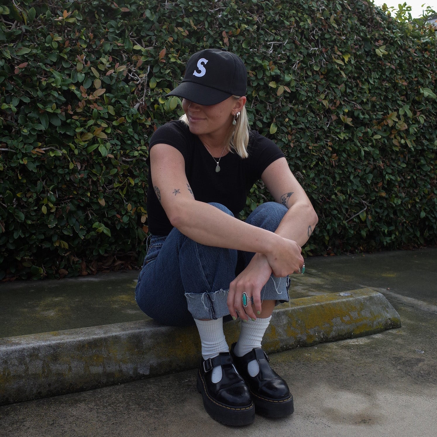 "S" // COTTON // BLACK