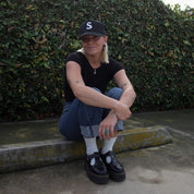 "S" // COTTON // BLACK