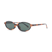 SAD Eyewear Celeste oval sunglasses in tortoise with polarized olive UV protection lenses