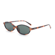 SAD Eyewear Celeste oval sunglasses in tortoise with polarized olive UV protection lenses