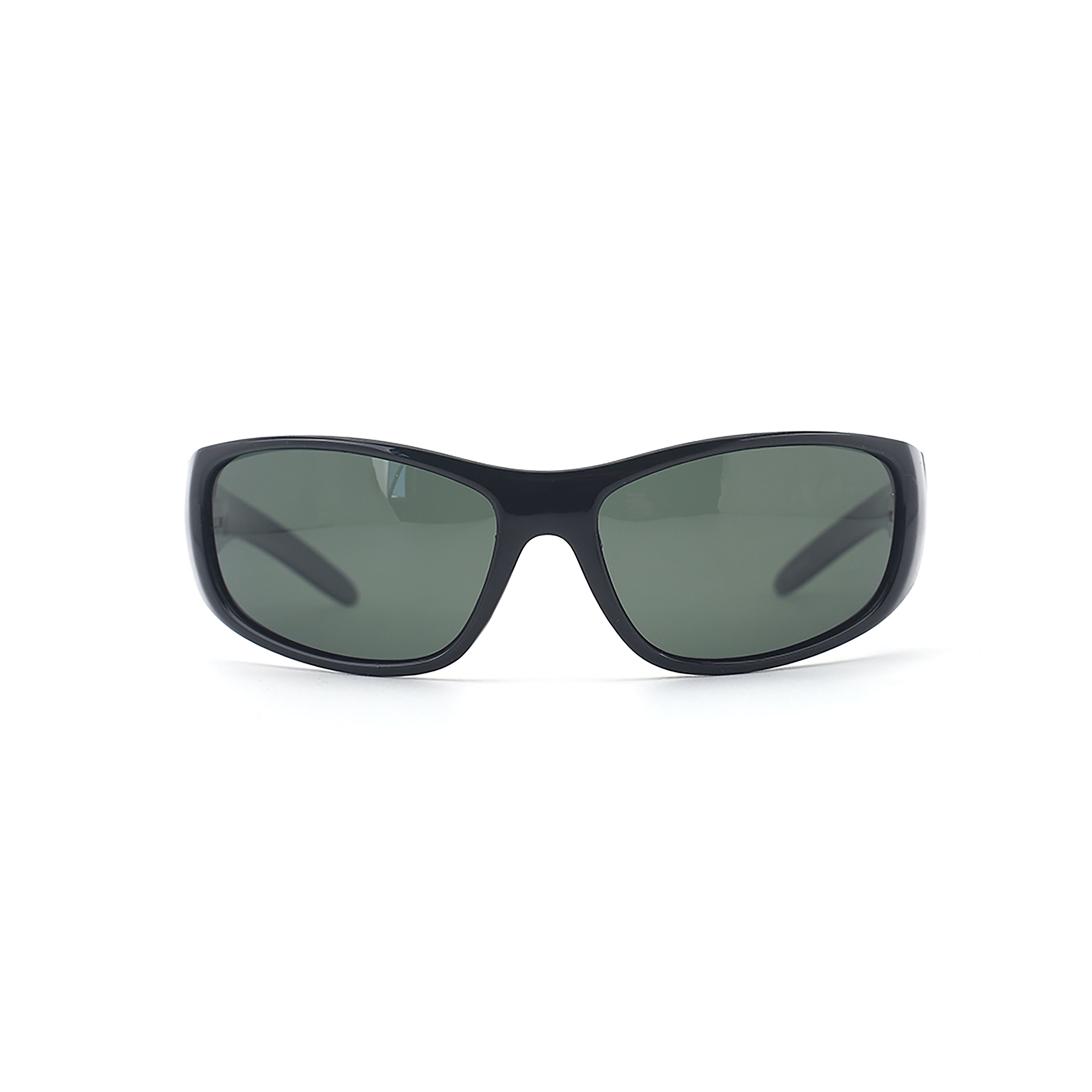 SAD Eyewear Fade wrap around sunglasses in black with polarized olive UV protection lenses