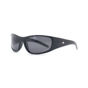 SAD Eyewear Fade wrap around sunglasses in black with polarized grey UV protection lenses