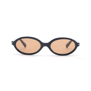 SAD Eyewear ORCHID premium oval sunglasses in gloss black with tinted bronze UV protection lenses