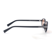 SAD Eyewear ORCHID premium oval sunglasses in gloss black with tinted bronze UV protection lenses