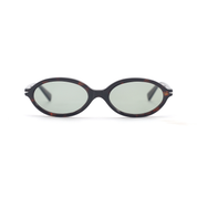 SAD Eyewear ORCHID premium oval sunglasses in tortoiseshell with tinted olive UV protection lenses