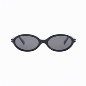 SAD Eyewear ORCHID premium oval sunglasses in gloss black with polarized grey UV protection lenses