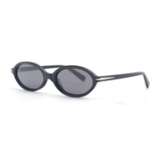 SAD Eyewear ORCHID premium oval sunglasses in gloss black with polarized grey UV protection lenses