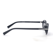 SAD Eyewear ORCHID premium oval sunglasses in gloss black with polarized grey UV protection lenses