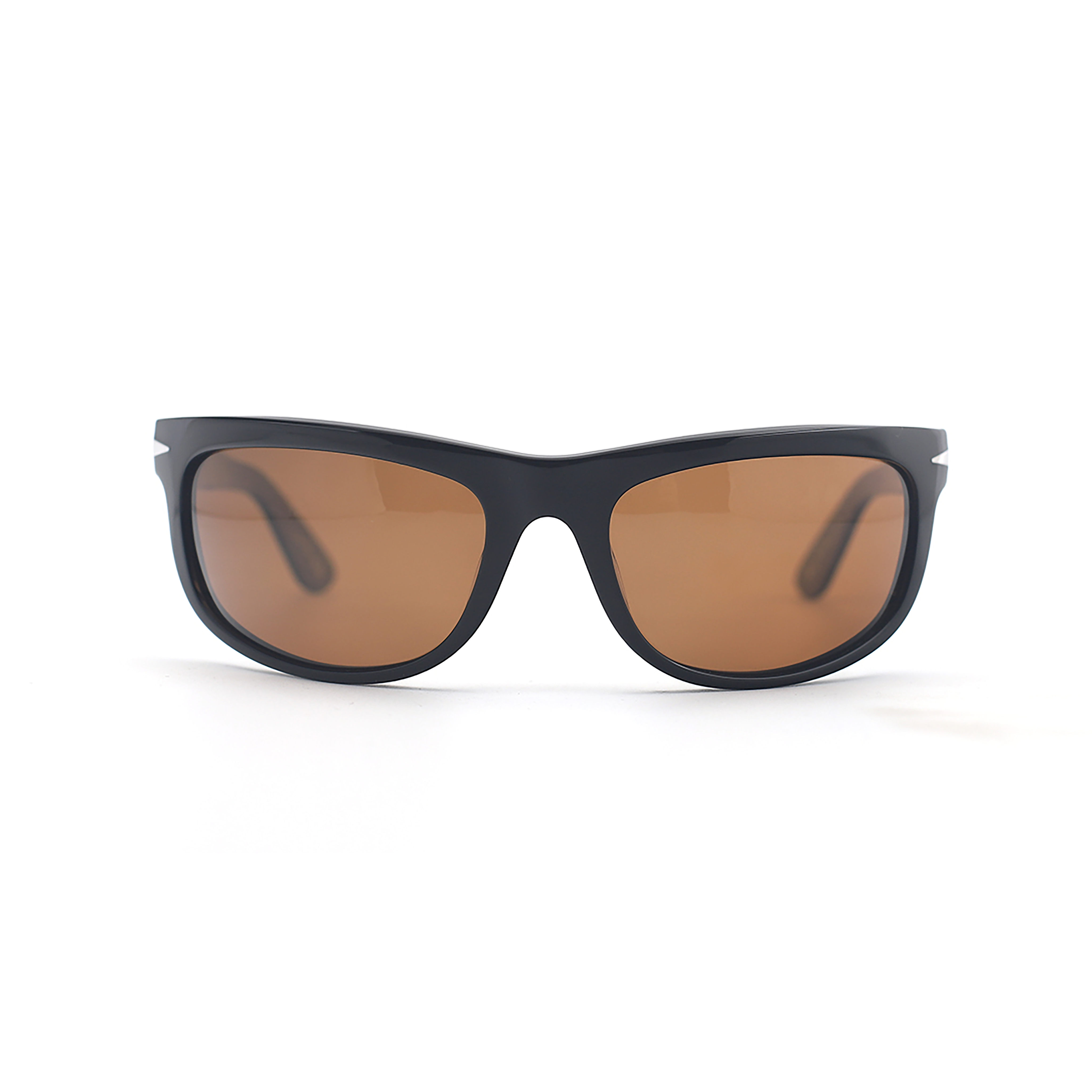 SAD Eyewear HEAT premium wraparound sunglasses in gloss black with bronze polarized UV protection lenses