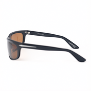 SAD Eyewear HEAT premium wraparound sunglasses in gloss black with bronze polarized UV protection lenses
