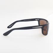 SAD Eyewear HEAT premium wraparound sunglasses in gloss black with bronze polarized UV protection lenses
