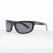 SAD Eyewear HEAT premium wraparound sunglasses in gloss black with polarized UV protection lenses