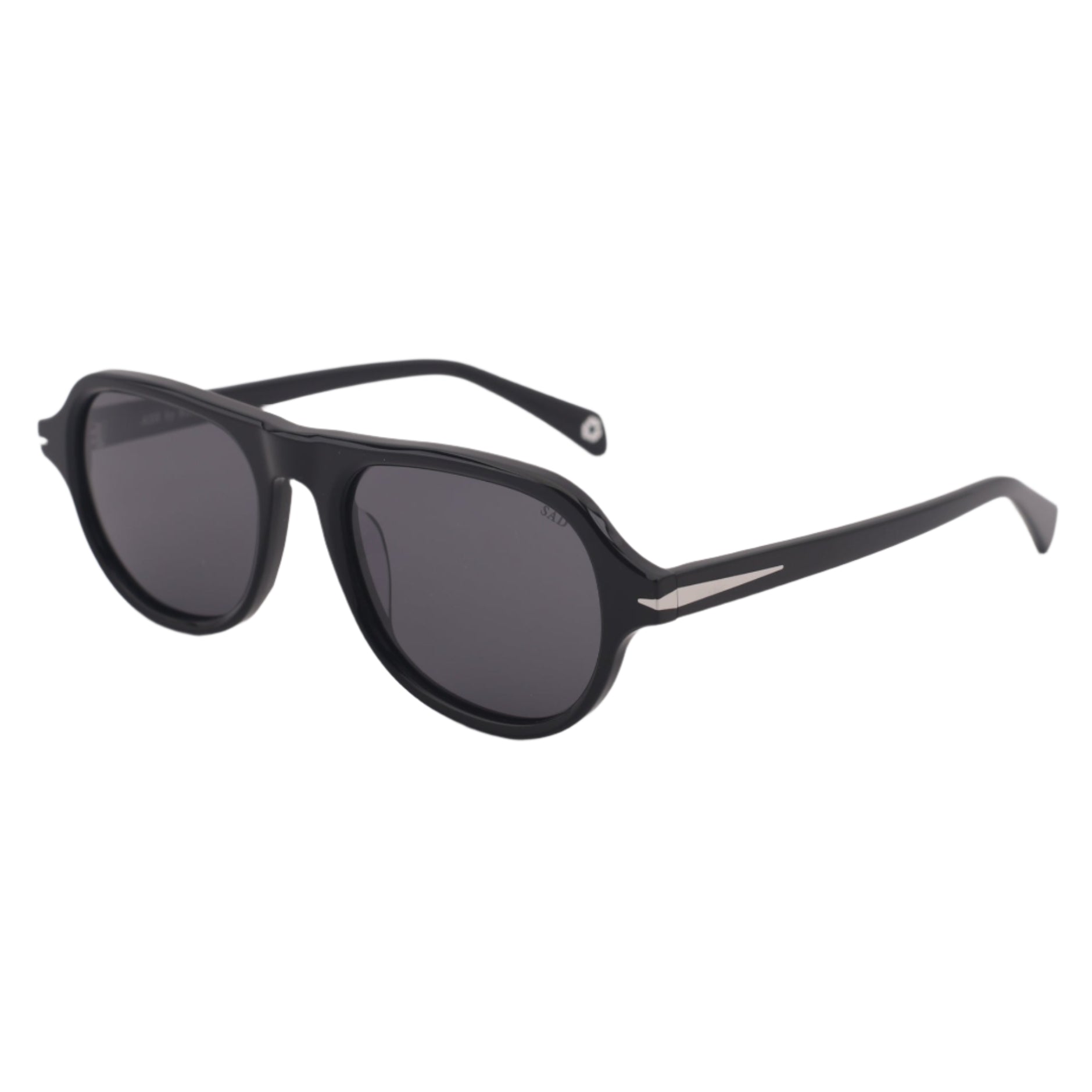 Black sunglasses on a light gray background