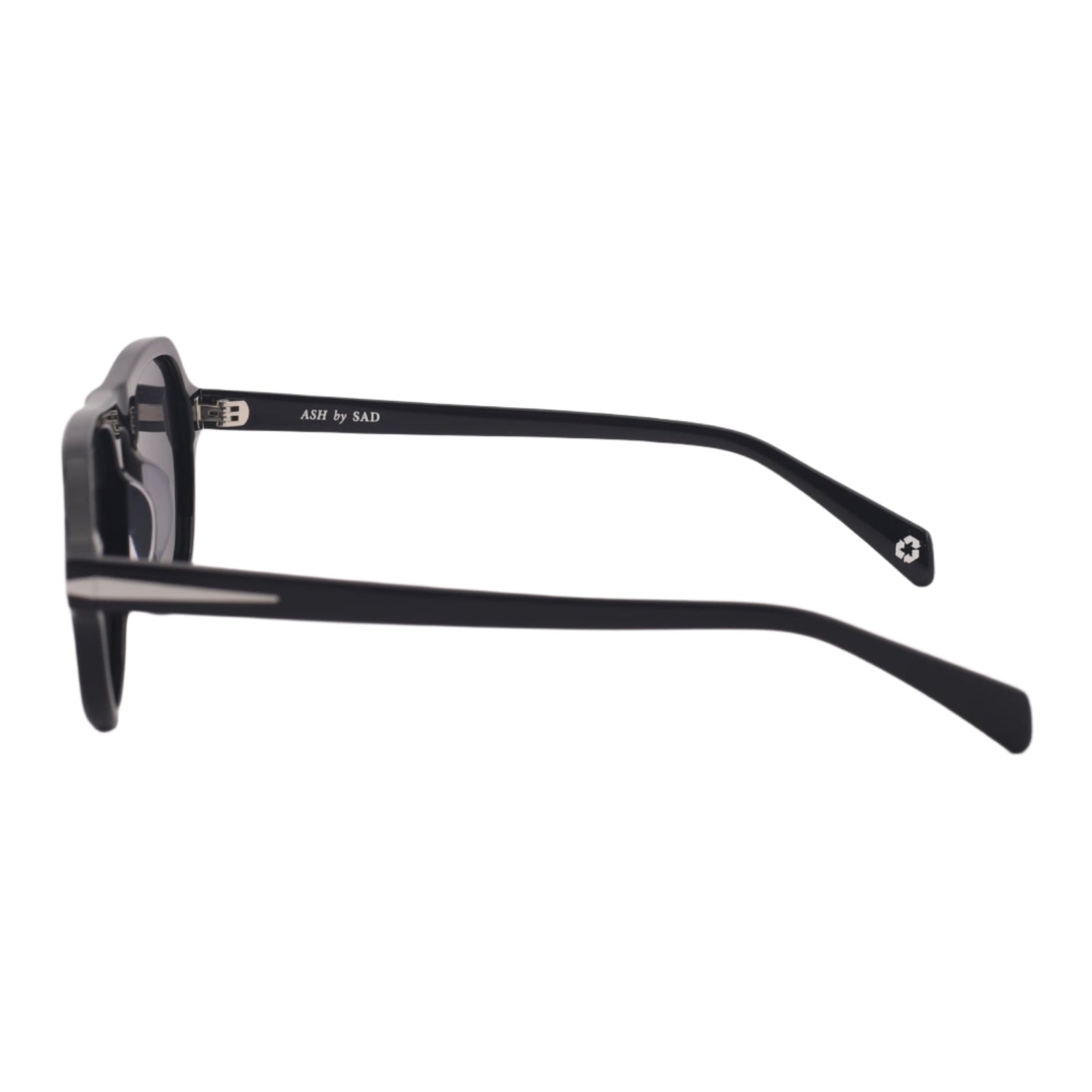 Black eyeglasses on a light gray background