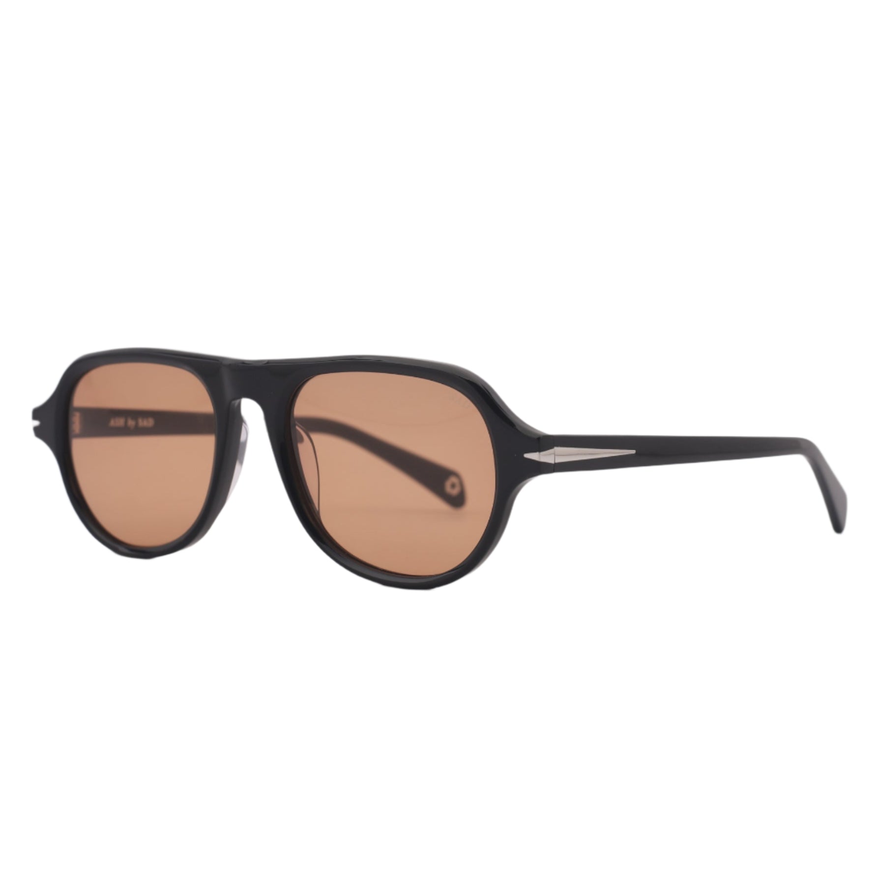 SAD Eyewear Ash premium square sunglasses in black with tinted bronze UV protection lenses