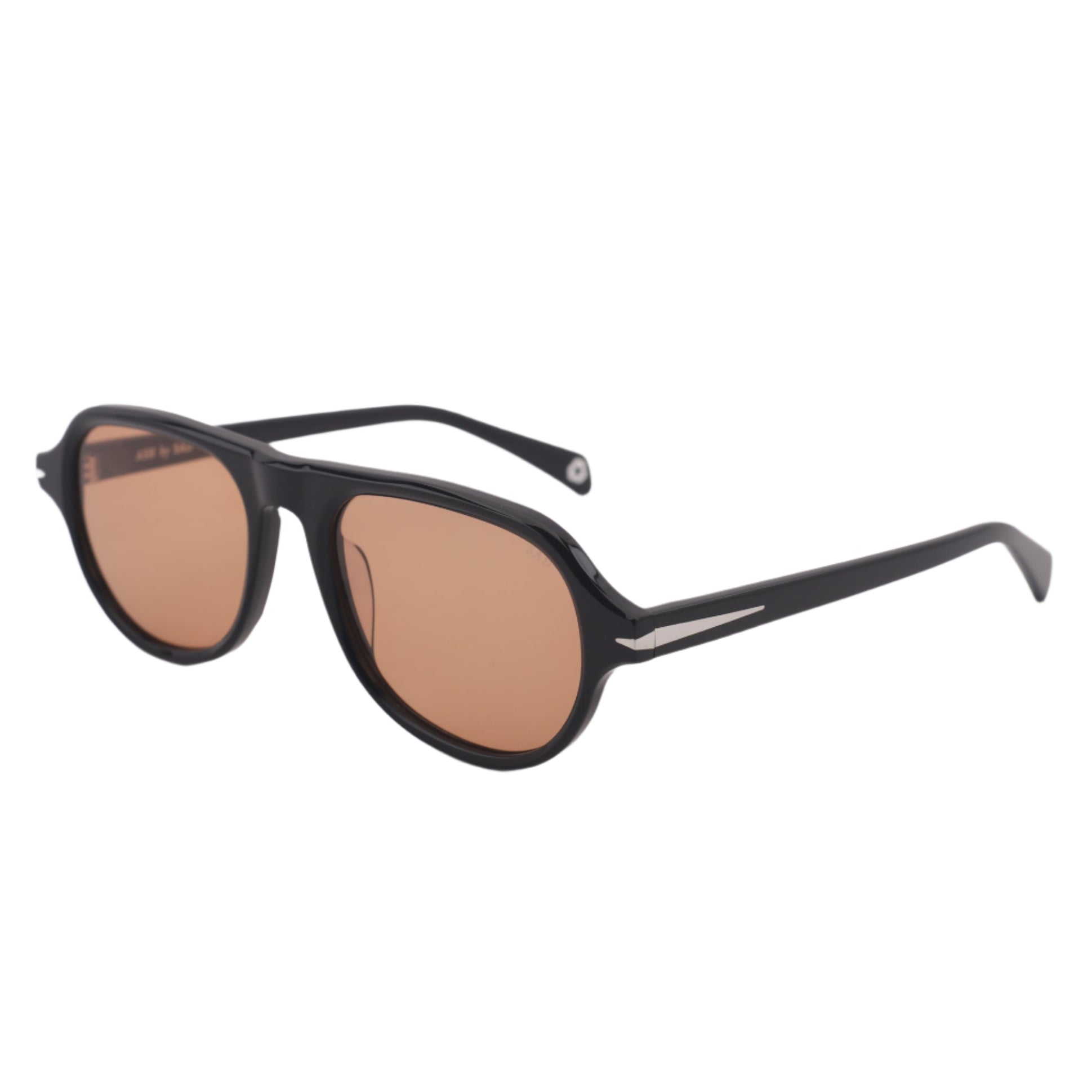 Sunglasses with brown lenses on a light gray background