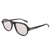 SAD Eyewear Ash aviator rectangle glasses in black with clear blue light blocking protection lenses