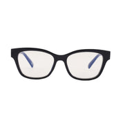 SAD Eyewear Pony wayfarer rectangle glasses in black with clear blue light blocking protection lenses