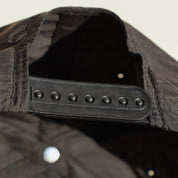 Sad Eyewear black embroidered Hat snapback close up 